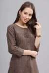 Nagari Cotton Brown Long Kurti